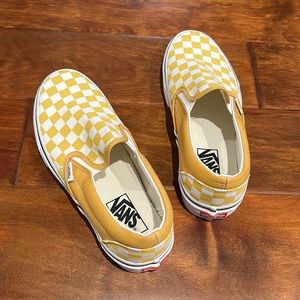 Vans Slip-on Yellow Checkerboard Skate Shoe size 8.5